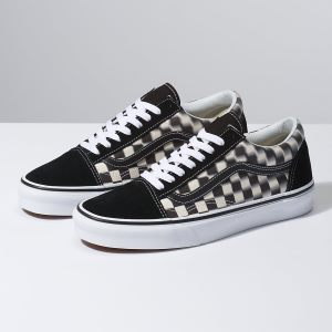 Vans Bayan Spor Ayakkabı Blur Check Old Skool Siyah/Beyaz | 89708-109